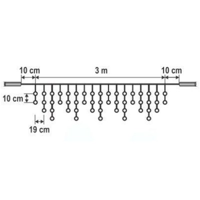 Perdea de lumini inseriabil, stralucitor, 50 LED, alb rece, pt exterior - KSF 50F/WH